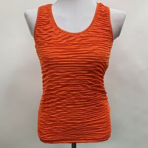 ND New Directions Women's Top Small S Orange Tank Sleeveless NWT